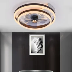 Ceiling Fans with Lights Flush Mount Low Profile Indoor Ceiling Fan,19.5