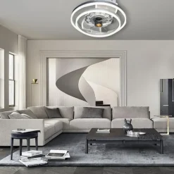 Ceiling Fans with Lights Flush Mount Low Profile Indoor Ceiling Fan,19.5