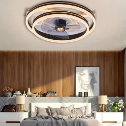 Ceiling Fans with Lights Flush Mount Low Profile Indoor Ceiling Fan,19.5