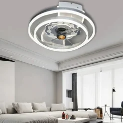 Ceiling Fans with Lights Flush Mount Low Profile Indoor Ceiling Fan,19.5