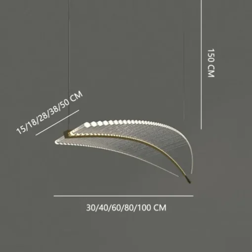 Ceiling Light 30/40/60/80cm Modern Leaf LED Chandelier Luxury Gold Kitchen Island Lights丨Acylic Lighting Hanging Fixtures Dining Room Ceiling Light Home Bar Art Suspension Luminaire Lamp