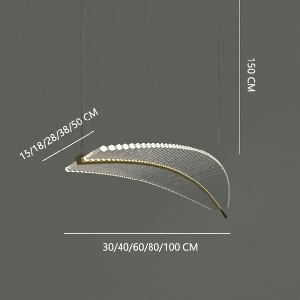 Ceiling Light 30/40/60/80cm Modern Leaf LED Chandelier Luxury Gold Kitchen Island Lights丨Acylic Lighting Hanging Fixtures Dining Room Ceiling Light Home Bar Art Suspension Luminaire Lamp