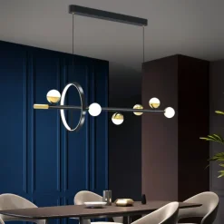 Ceiling Pendant Light Globe Design Modern Pendant Light for Dining Room Kitchen Restaurant Bar Creative Golden Lighting Fixtures Nordic Line Hanging Ceiling Lamp 110-240V