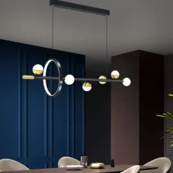 Ceiling Pendant Light Globe Design Modern Pendant Light for Dining Room Kitchen Restaurant Bar Creative Golden Lighting Fixtures Nordic Line Hanging Ceiling Lamp 110-240V