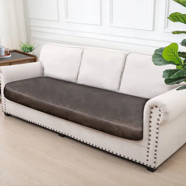 Chaise Lounge 3-Seat Cover Faux Leather Hot Stamping Embossed Slipcovers