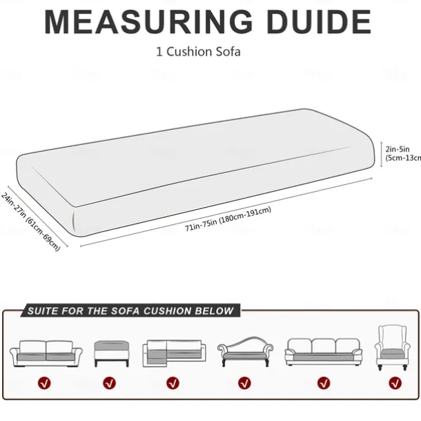 Chaise Lounge 3-Seat Cover Faux Leather Hot Stamping Embossed Slipcovers