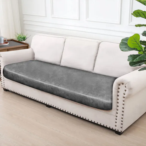 Chaise Lounge 3-Seat Cover Faux Leather Hot Stamping Embossed Slipcovers