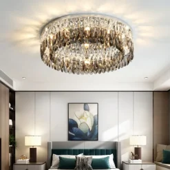 Chandelier 60/80cm LED Crystal Ceiling Light Circle Design Unique Design Flush Mount Lights Stainless Steel LED Nordic Style 110-240V