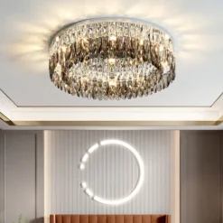 Chandelier 60/80cm LED Crystal Ceiling Light Circle Design Unique Design Flush Mount Lights Stainless Steel LED Nordic Style 110-240V