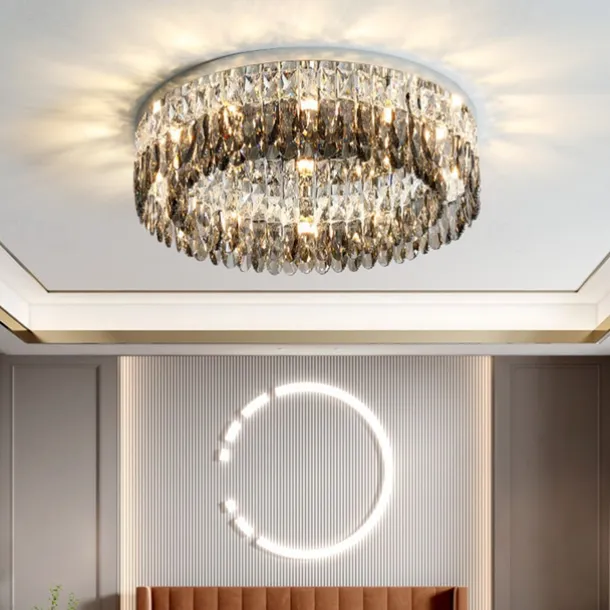 Chandelier 60/80cm LED Crystal Ceiling Light Circle Design Unique Design Flush Mount Lights Stainless Steel LED Nordic Style 110-240V