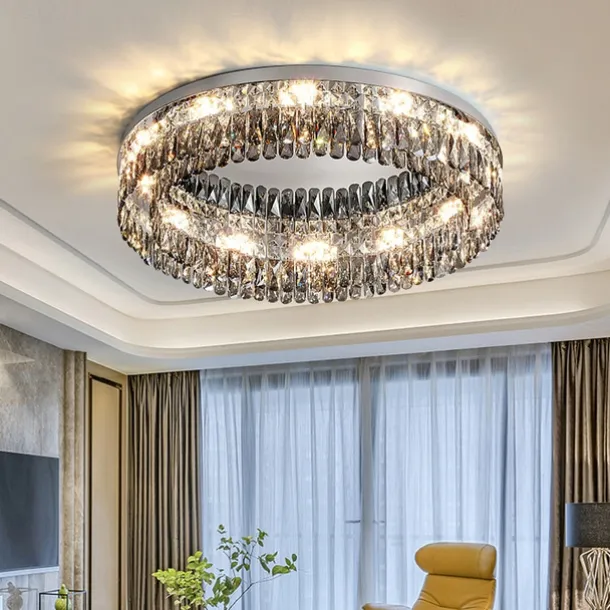 Chandelier 60/80cm LED Crystal Ceiling Light Circle Design Unique Design Flush Mount Lights Stainless Steel LED Nordic Style 110-240V