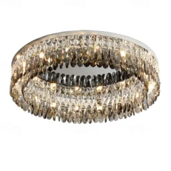 Chandelier 60/80cm LED Crystal Ceiling Light Circle Design Unique Design Flush Mount Lights Stainless Steel LED Nordic Style 110-240V