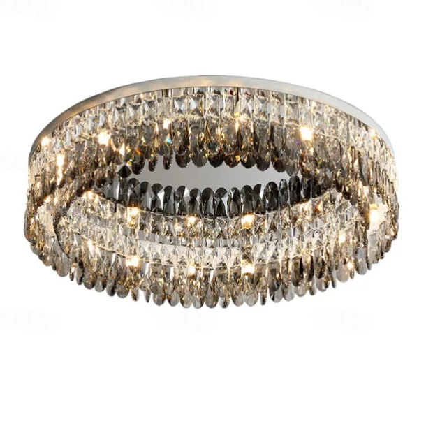 Chandelier 60/80cm LED Crystal Ceiling Light Circle Design Unique Design Flush Mount Lights Stainless Steel LED Nordic Style 110-240V