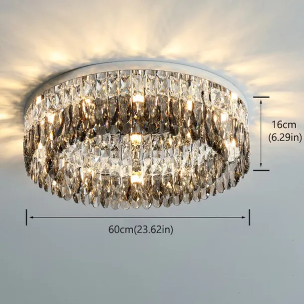 Chandelier 60/80cm LED Crystal Ceiling Light Circle Design Unique Design Flush Mount Lights Stainless Steel LED Nordic Style 110-240V
