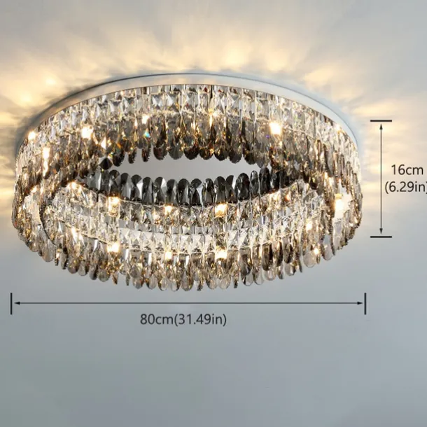 Chandelier 60/80cm LED Crystal Ceiling Light Circle Design Unique Design Flush Mount Lights Stainless Steel LED Nordic Style 110-240V