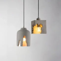 Chandelier Creative Concrete Chandelier E27 Single Head Design Light Fixture Height Adjustable Suspension Wire Lights Decoration Coffee Shop Restaurant