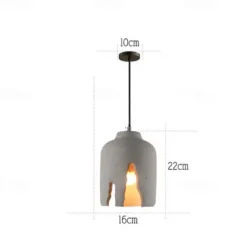 Chandelier Creative Concrete Chandelier E27 Single Head Design Light Fixture Height Adjustable Suspension Wire Lights Decoration Coffee Shop Restaurant