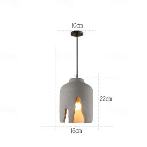 Chandelier Creative Concrete Chandelier E27 Single Head Design Light Fixture Height Adjustable Suspension Wire Lights Decoration Coffee Shop Restaurant