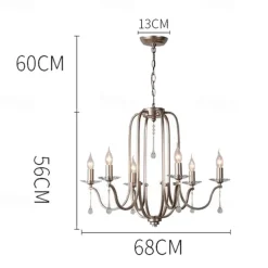 Chandelier for Dining Room Candle Style 6/9/12-Heads Modern Farmhouse Pendant Lighting,9-Light Brushed Candle Ceiling Hanging Fixture for Living Room Bedroom Coffee 110-240V