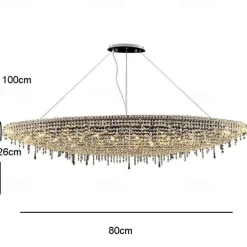 Chandelier LED Crystal 80 cm /8 Light Flush Mount Lights Spiral Staircase Long Chandelier Villa Stair Light Duplex Chandelier 110-240V