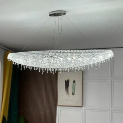 Chandelier LED Crystal 80 cm /8 Light Flush Mount Lights Spiral Staircase Long Chandelier Villa Stair Light Duplex Chandelier 110-240V