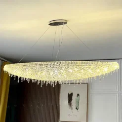 Chandelier LED Crystal 80 cm /8 Light Flush Mount Lights Spiral Staircase Long Chandelier Villa Stair Light Duplex Chandelier 110-240V