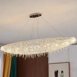 Chandelier LED Crystal 80 cm /8 Light Flush Mount Lights Spiral Staircase Long Chandelier Villa Stair Light Duplex Chandelier 110-240V