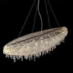 Chandelier LED Crystal 80 cm /8 Light Flush Mount Lights Spiral Staircase Long Chandelier Villa Stair Light Duplex Chandelier 110-240V