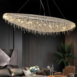 Chandelier LED Crystal 80 cm /8 Light Flush Mount Lights Spiral Staircase Long Chandelier Villa Stair Light Duplex Chandelier 110-240V