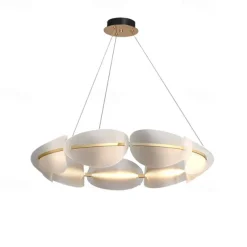 Chandelier Lighting 3 Color 60cm Acrylic Pendant Lamp Living Room Bedroom Dining Room Coffee Store Bar Hotel Decorate Fixtures Pearl Necklace Shape Hanging Light 110-240V