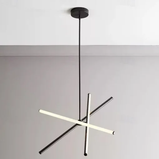 Chandeliers LED Sputnik Chandelier Dia68CM Aluminum Frame Black Painted Finishes for Living Room Bedroom Coffee Bar Warm WhiteWhite Light