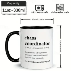 Chaos Coordinator Mug - Portable Coffee Mugs 11 Oz Boss Lady Gifts For Women Boss Mug Unique Gifts For Women Cool Gifts For Coworkers Teacher Appreciation Gifts