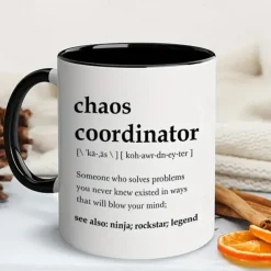 Chaos Coordinator Mug - Portable Coffee Mugs 11 Oz Boss Lady Gifts For Women Boss Mug Unique Gifts For Women Cool Gifts For Coworkers Teacher Appreciation Gifts