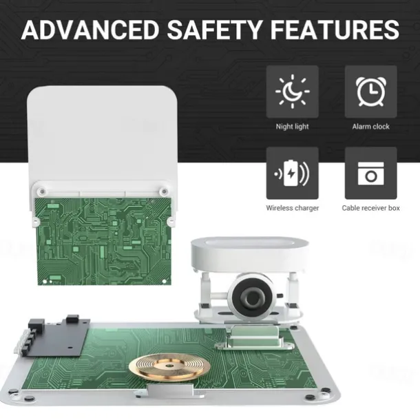 Charging Station 15 W Output Power Wireless Charging Station MSDS UN38.3 RoHs Fast Wireless Charging 5 in 1 Digital Clock For Apple Watch Cellphone AirPods 2 / AirPods Pro