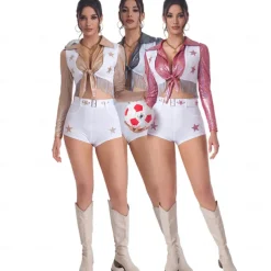 Cheerleader Halloween Outfits Costume Two Piece Set Drag & Glam Star Print Adults' Women's Halloween Carnival Pride Parade Pride Month Easy Halloween Costumes Dress Up