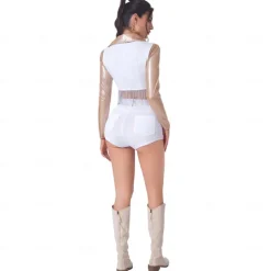 Cheerleader Halloween Outfits Costume Two Piece Set Drag & Glam Star Print Adults' Women's Halloween Carnival Pride Parade Pride Month Easy Halloween Costumes Dress Up