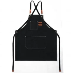 Chef Apron For Women and Men, Kitchen Cooking Apron, Personalised Gardening Apron with Pockets,Adjustable Strap For Carpenters, Mechanics, Painters
