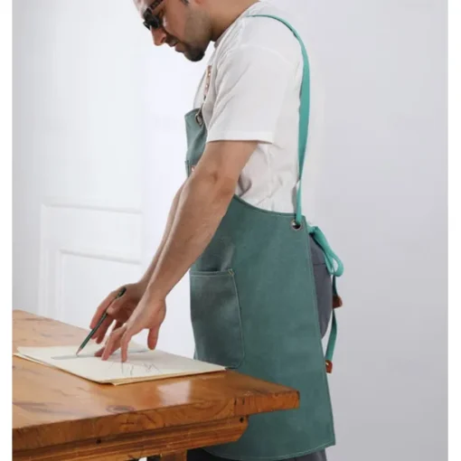 Chef Apron For Women and Men, Kitchen Cooking Apron, Personalised Gardening Apron with Pockets,Adjustable Strap For Carpenters, Mechanics, Painters