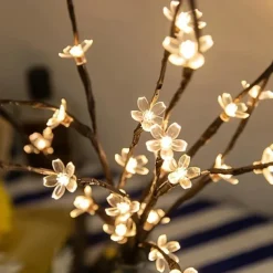 Cherry Blossom Tree Landscape Lighting Home Garden Decoration Wedding Birthday Christmas Festival Party Indoor Outdoor Warm White