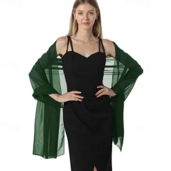 Chiffon Shawls and Wraps for Evening Dresses Women Elegant Soft Scarf Bridal Scarve Wedding Stole