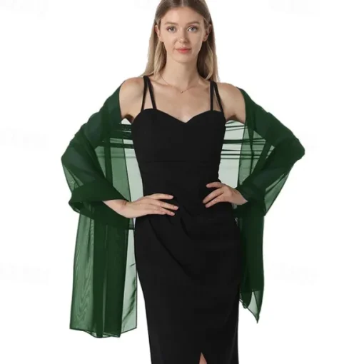 Chiffon Shawls and Wraps for Evening Dresses Women Elegant Soft Scarf Bridal Scarve Wedding Stole