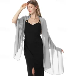 Chiffon Shawls and Wraps for Evening Dresses Women Elegant Soft Scarf Bridal Scarve Wedding Stole