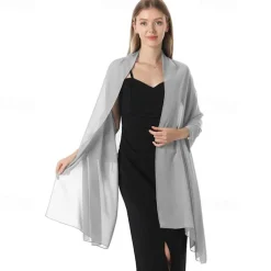 Chiffon Shawls and Wraps for Evening Dresses Women Elegant Soft Scarf Bridal Scarve Wedding Stole