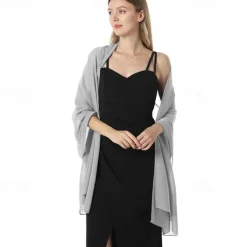 Chiffon Shawls and Wraps for Evening Dresses Women Elegant Soft Scarf Bridal Scarve Wedding Stole