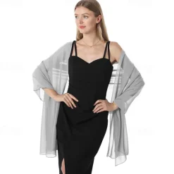 Chiffon Shawls and Wraps for Evening Dresses Women Elegant Soft Scarf Bridal Scarve Wedding Stole