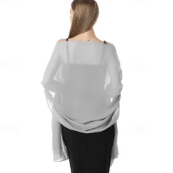 Chiffon Shawls and Wraps for Evening Dresses Women Elegant Soft Scarf Bridal Scarve Wedding Stole