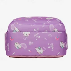 Children's Cartoon Printed School Backpack with Multi-Pockets, Lightweight Waterproof Kids Bookbag for Elementary Students, Available in Pink, Black, Purple and Blue