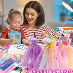 Children's Clothing Design Sewing Set for 6-12 Year Old Girls Enlightenment DIY Handmade Creative Production of Children's Clothing Toys