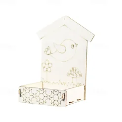 Children's Outdoor Bird Feeder DIY Wooden Graffiti Feeder Outdoor Toy Set Suitable for Boys and Girls