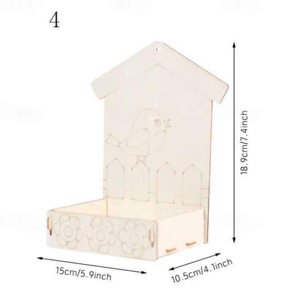 Children's Outdoor Bird Feeder DIY Wooden Graffiti Feeder Outdoor Toy Set Suitable for Boys and Girls